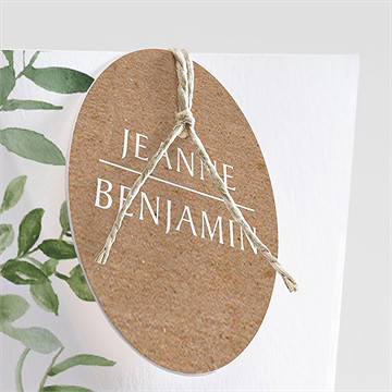 Boîte de dragées mariage nature chic étui - Détail de la boîte