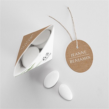 Boîte de dragées mariage nature chic étui - Intérieur de la boîte