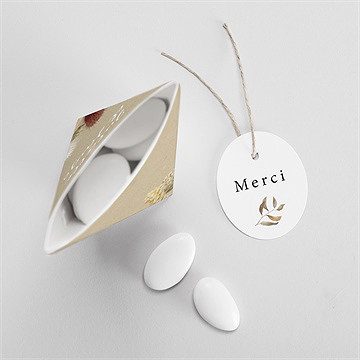 Boîte de dragées mariage notre bouquet champêtre étui - Intérieur de la boîte