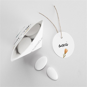 Boîte de dragées mariage art champêtre etui - Intérieur de la boîte