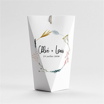 Boîte de dragées mariage art champêtre etui - Dos de la boîte