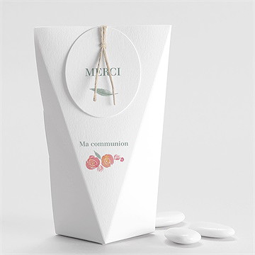 Boîte de dragées communion couronne aquarelle étui