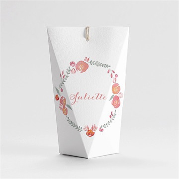 Boîte de dragées communion couronne aquarelle étui - Dos de la boîte