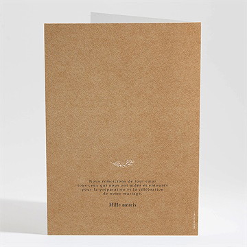 Livret de messe mariage kraft champêtre - Dos du livret