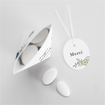 Boîte de dragées mariage guinguette étui - Intérieur de la boîte