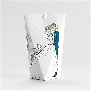 Boîte de dragées mariage guinguette étui - Dos de la boîte