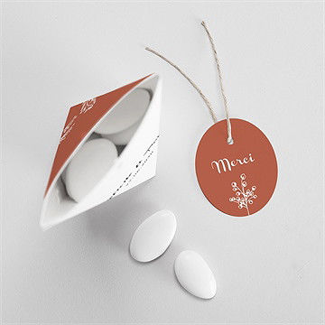 Boîte de dragées mariage fleurs d'automne étui - Intérieur de la boîte