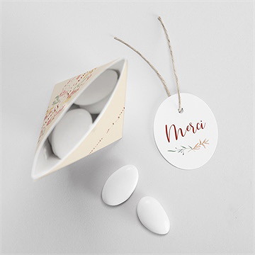 Boîte de dragées mariage élégance champêtre étui - Intérieur de la boîte