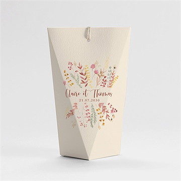 Boîte de dragées mariage élégance champêtre étui - Dos de la boîte