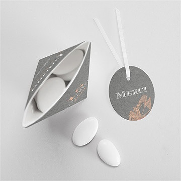 Boîte de dragées communion communion et symboles étui - Intérieur de la boîte