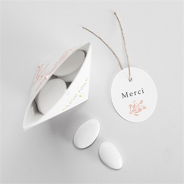 Boîte de dragées communion gravures végétales étui - Intérieur de la boîte