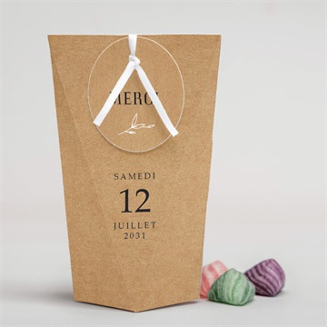 Boîte surprise mariage kraft champêtre