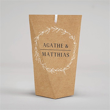 Boîte surprise mariage kraft champêtre - Dos de la boîte