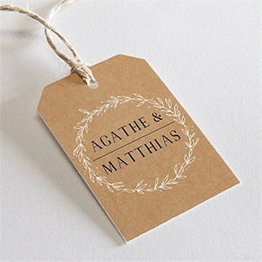 Etiquette mariage kraft champêtre