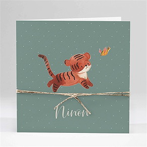 Faire-part naissance petit tigrou carte plié
