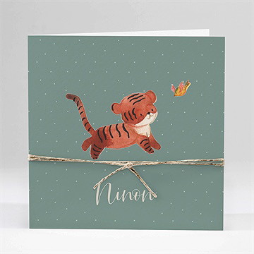 Faire-part naissance petit tigrou carte plié