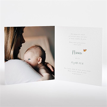 Faire-part naissance petit tigrou carte plié - Intérieur du faire-part