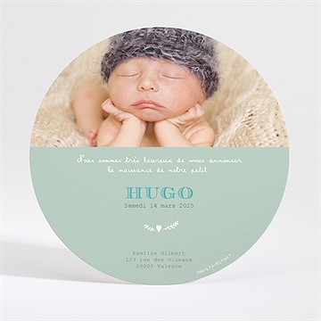 Faire-part naissance le lien carte bracelet - Dos du faire-part