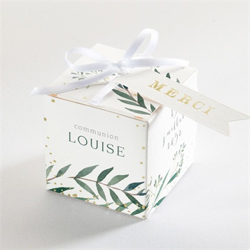 Boîte à dragées dorure - cube