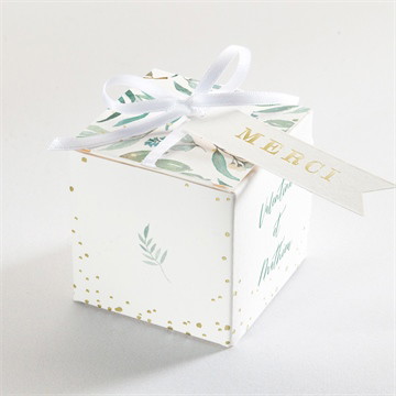 Boîte à dragées dorure - cube