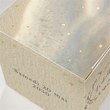 Boîte de dragées mariage dans le sable dorure - Marquage à chaud OR