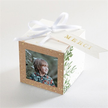 Boîte à dragées dorure - cube