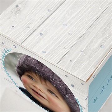 Boîte de dragées baptême noeud et croix dorure - Détail de la boîte