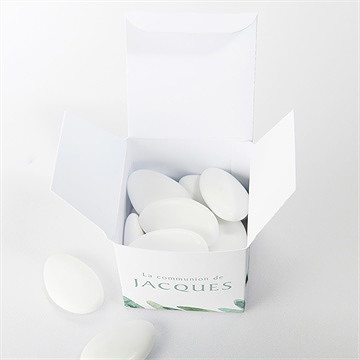 Boîte de dragées communion végétal - Intérieur de la boîte