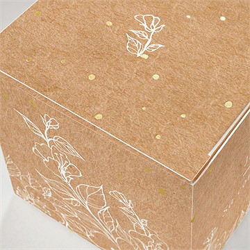 Boîte de dragées communion illuminations dorure - Détail de la boîte