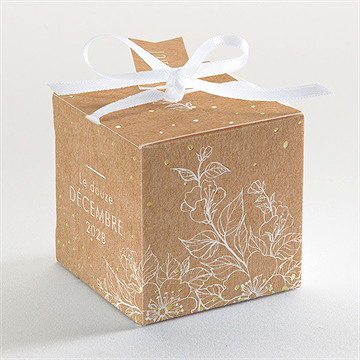 Boîte de dragées communion illuminations dorure - Dos de la boîte