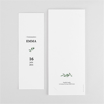 Faire-part communion belle simplicité photomaton - Dos du faire-part