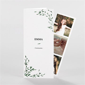 Faire-part communion belle simplicité photomaton - Vue d'ensemble
