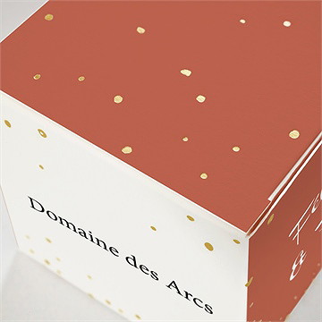 Boîte de dragées mariage fleurs d'automne dorure - Marquage à chaud OR