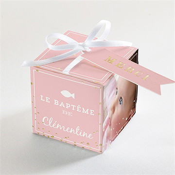 Boîte de dragées baptême divin dorure