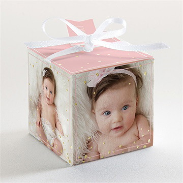 Boîte de dragées baptême divin dorure - Dos de la boîte