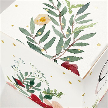 Boîte de dragées mariage jolis coquelicots dorure - Marquage à chaud OR