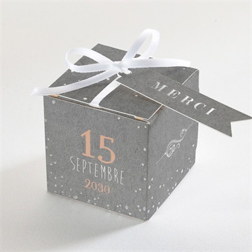 Boîte à dragées dorure - cube