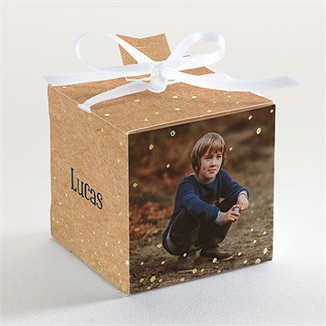 Boîte de dragées communion tout un symbole dorure - Dos de la boîte