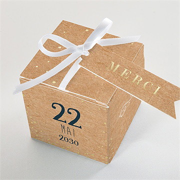 Boîte de dragées communion tout un symbole dorure - Dessus de la boîte