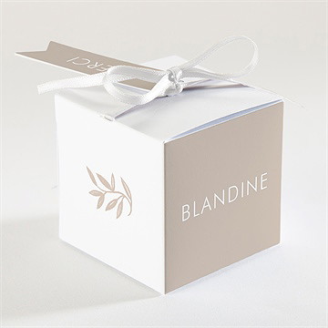 Boîte de dragées communion le sacrement cube - Dos de la boîte