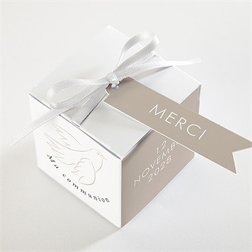 Boîte de dragées communion le sacrement cube - Dessus de la boîte