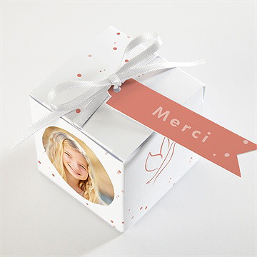 Boîte de dragées communion colombe dorée - Dessus de la boîte