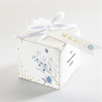 Boîte à dragées dorure - cube