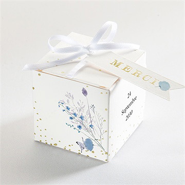 Boîte de dragées baptême baptême champêtre dorure