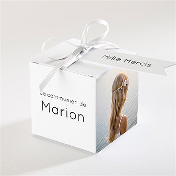 Boîte de dragées communion cadeau de communion cube