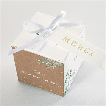 Boîte de dragées mariage let our love grow ! dorure - Dessus de la boîte