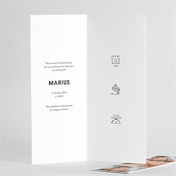 Faire-part naissance tendre bisou photomaton - Intérieur du faire-part 2