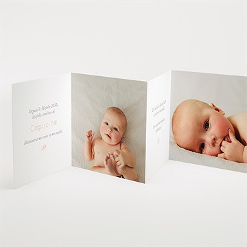 Faire-part naissance symbiose accordéon - Intérieur du faire-part