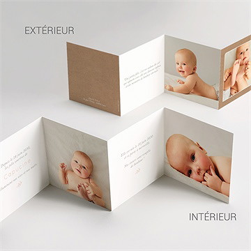 Faire-part naissance symbiose accordéon - Vue d'ensemble