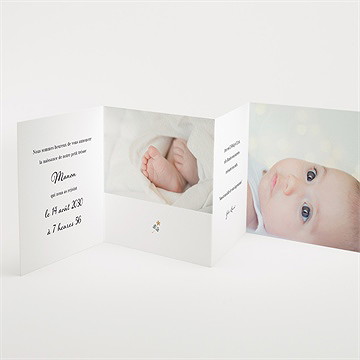 Faire-part naissance bracelet love accordéon - Détail du faire-part